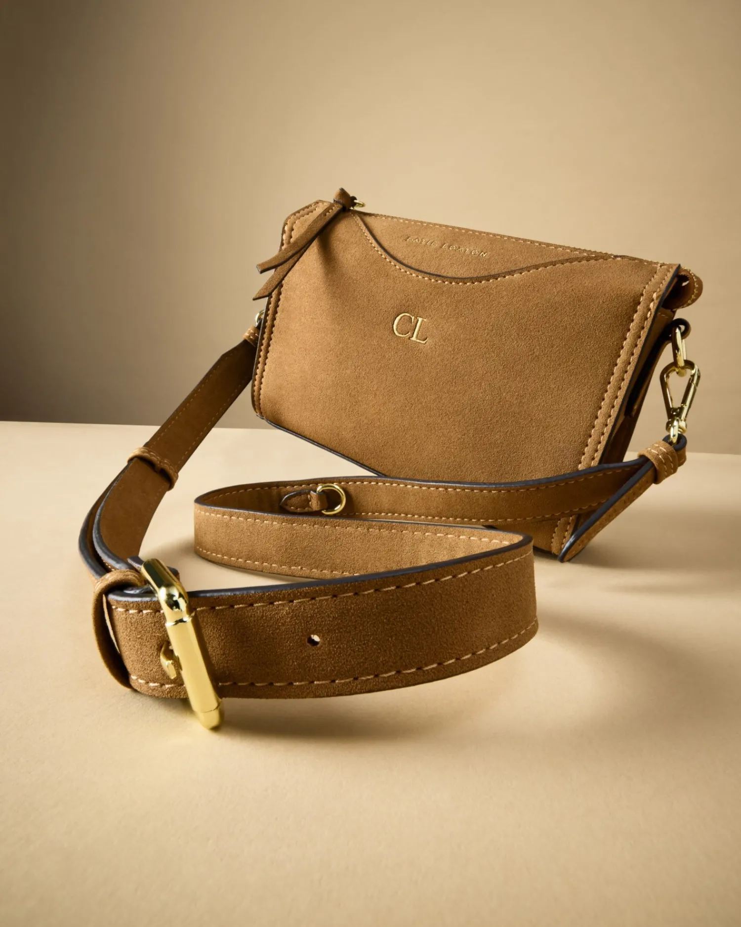 Katie Loxton Alba Suedette Crossbody Bag Caramel Sale
