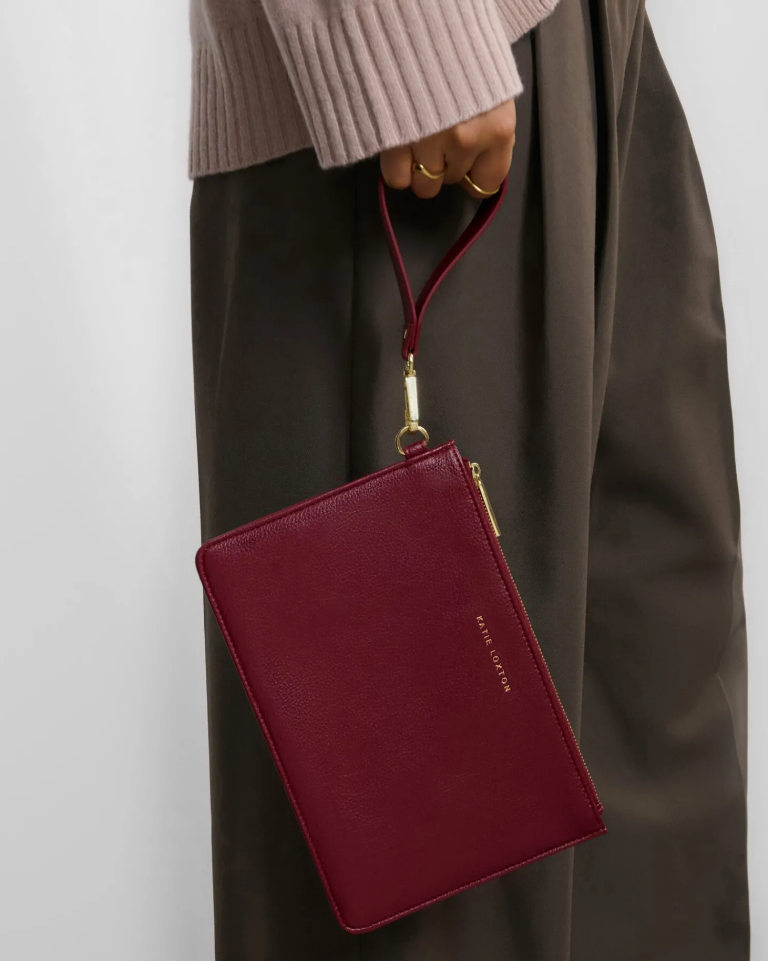 Katie Loxton Alba Wristlet Pouch Cherry Discount