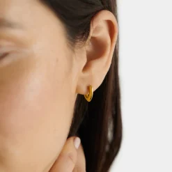 Katie Loxton Alora Heart Waterproof Gold Huggie Earrings Outlet