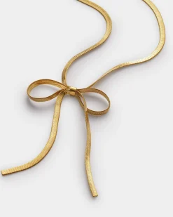 Katie Loxton Amelie Waterproof Gold Bow Necklace Clearance
