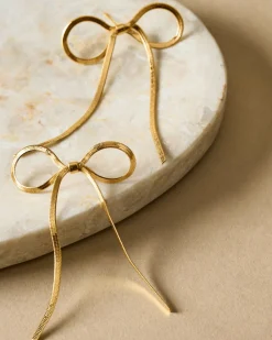 Katie Loxton Amelie Waterproof Gold Bow Oversized Earrings Sale
