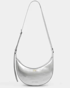 Katie Loxton Amina Patent Crackle Sling Bag Silver Outlet