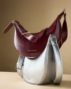 Katie Loxton Amina Patent Crackle Sling Bag Cherry Discount