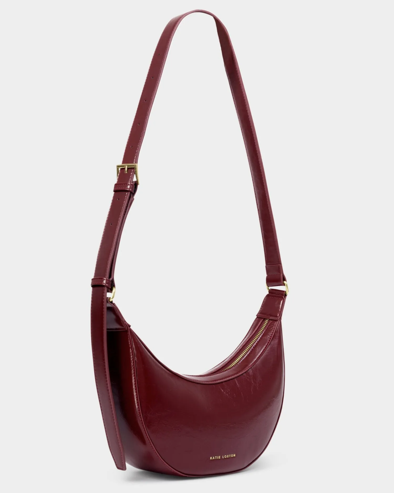 Katie Loxton Amina Patent Crackle Sling Bag Cherry Discount