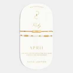Katie Loxton ' Waterproof Gold Birthstone Bracelet April Hot