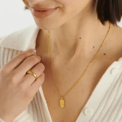 Katie Loxton Aquarius' Waterproof Gold Zodiac Necklace 20th Jan 18th Feb New