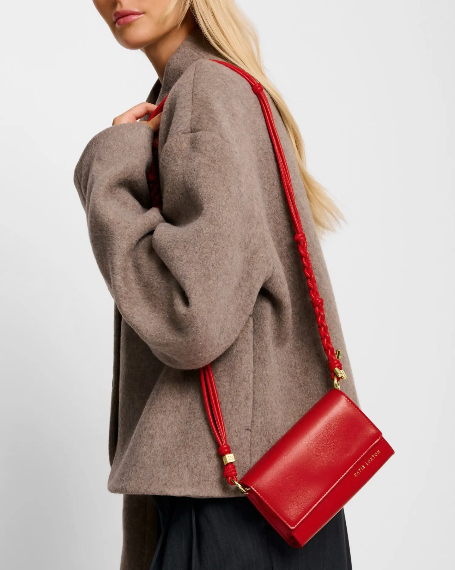 Katie Loxton Arden Braided Mini Bag Red Discount