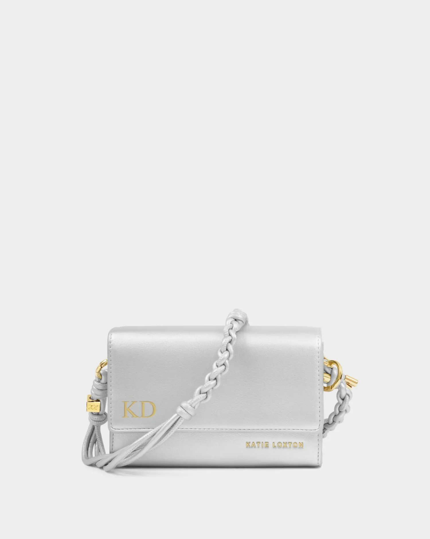 Katie Loxton Arden Braided Mini Bag Silver Clearance
