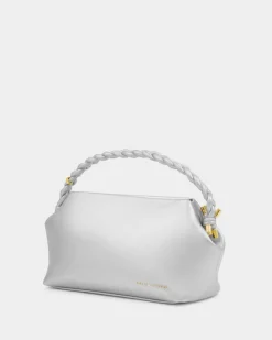 Katie Loxton Arden Braided Top Handle Bag Silver Outlet