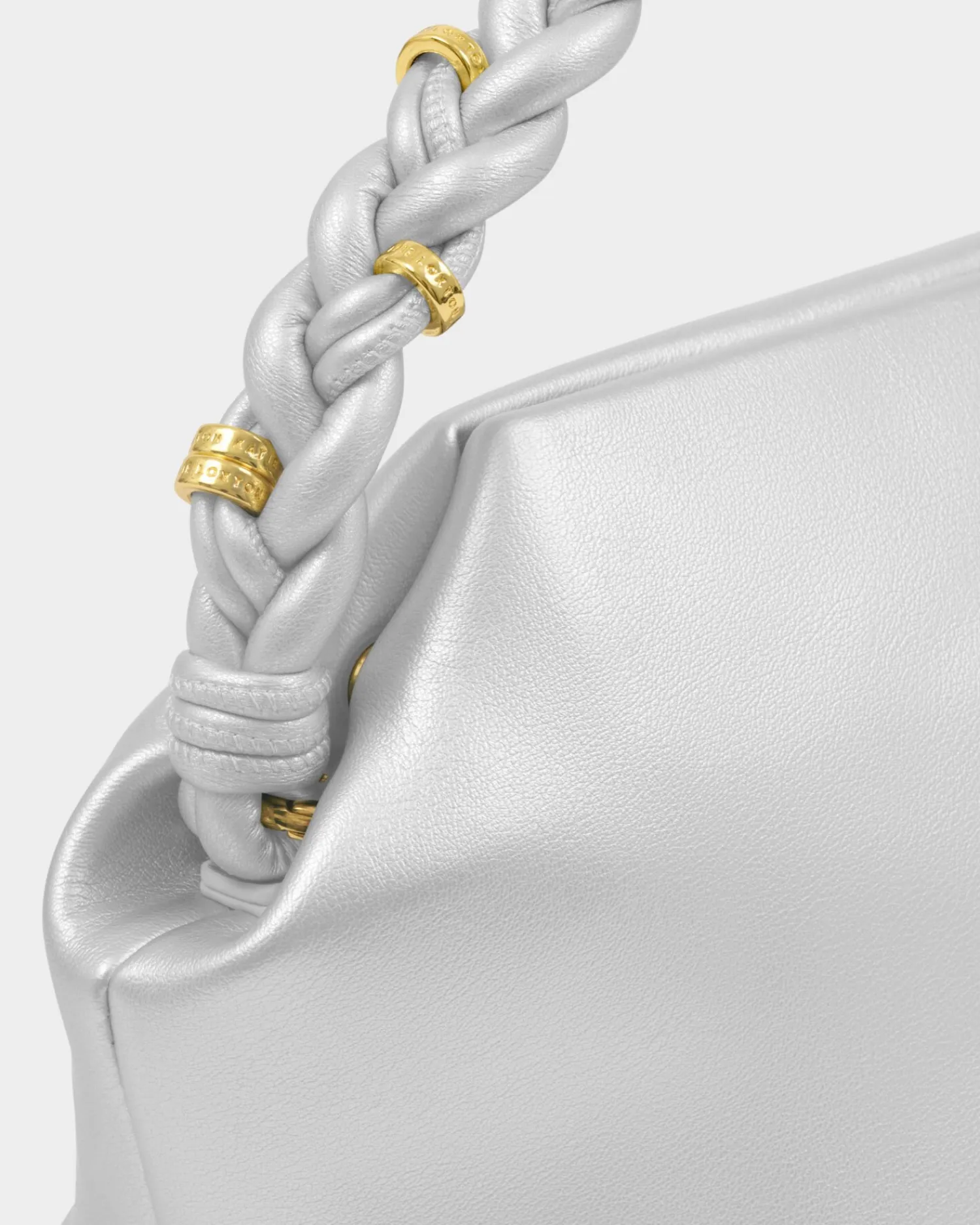 Katie Loxton Arden Braided Top Handle Bag Silver Outlet