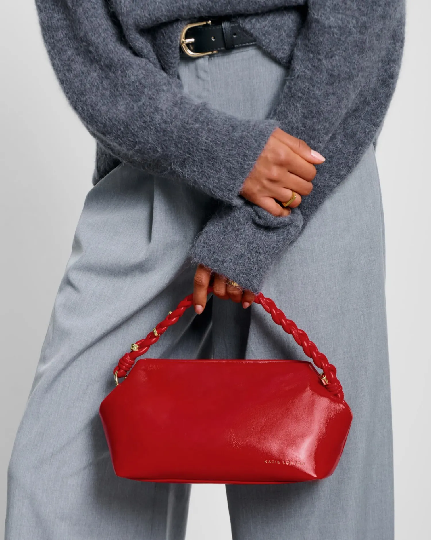 Katie Loxton Arden Braided Top Handle Bag Red Online