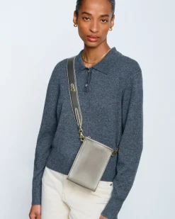 Katie Loxton Avery Slim Crossbody Bag Pewter New