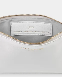 Katie Loxton Birthstone Perfect Pouch '' Moonstone in Pale Grey June Clearance