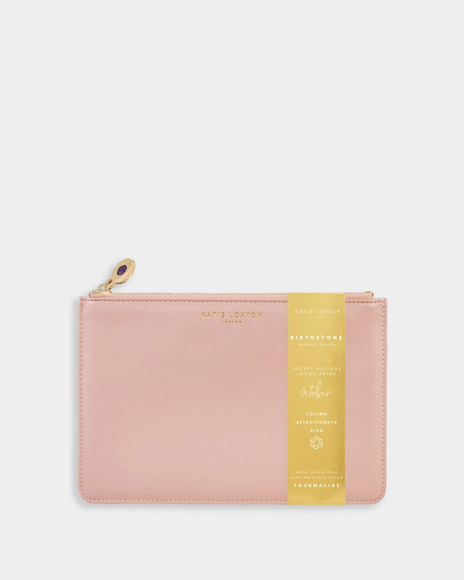 Katie Loxton Birthstone Perfect Pouch '' Tourmaline in Dusty Pink October Sale