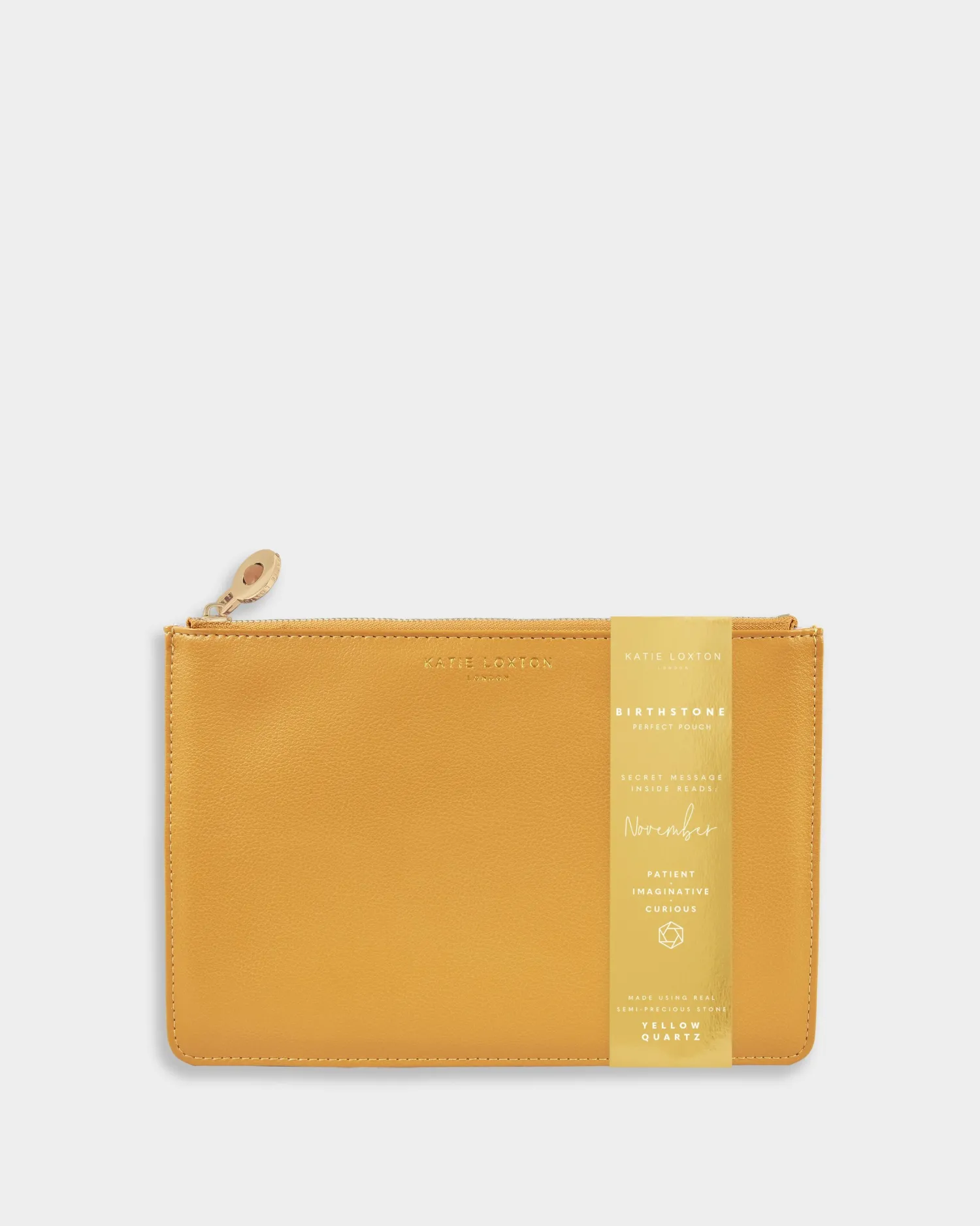 Katie Loxton Birthstone Perfect Pouch '' Yellow Quartz in Ochre November New