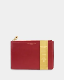 Katie Loxton Birthstone Perfect Pouch '' Garnet in Dark Red January New