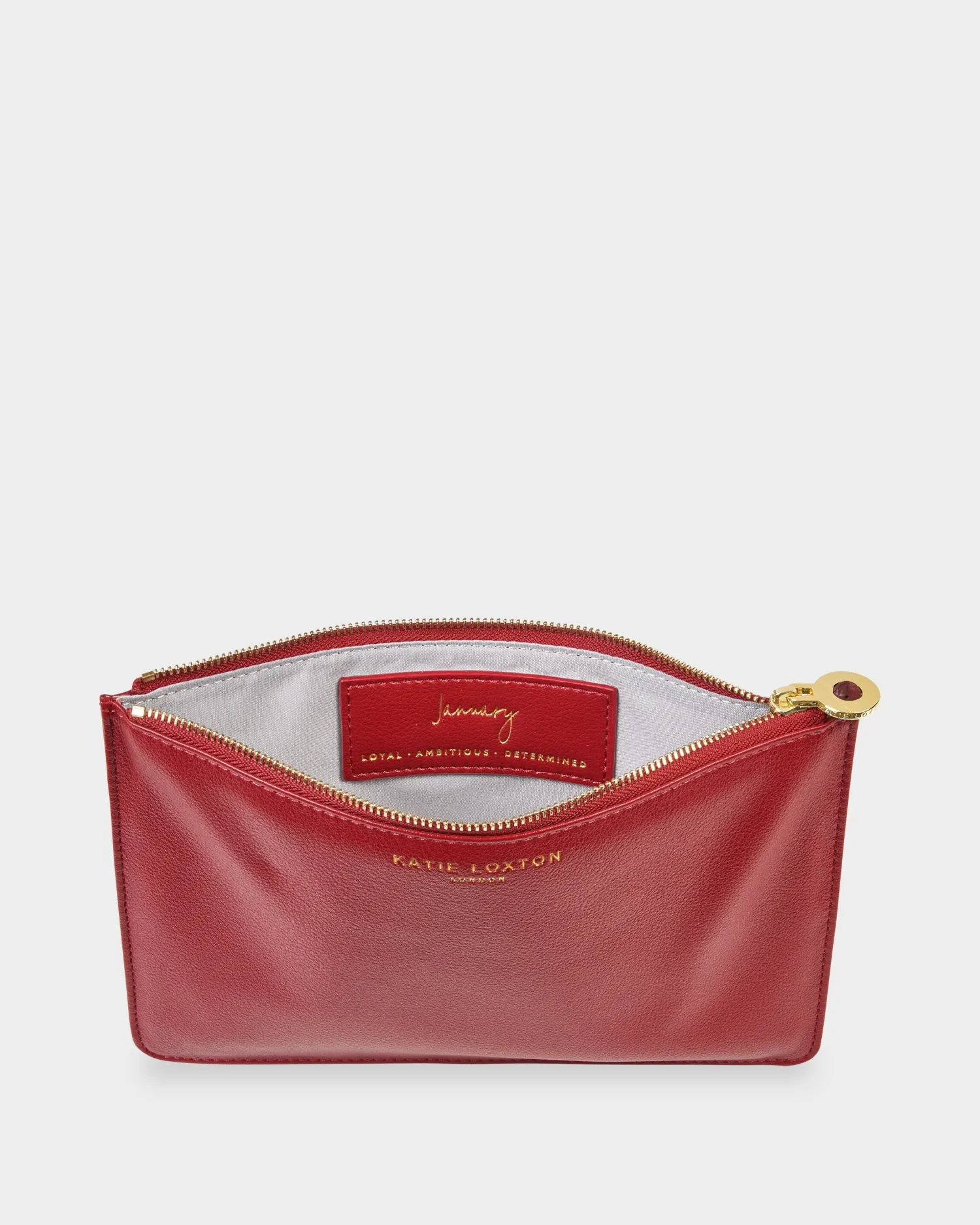 Katie Loxton Birthstone Perfect Pouch '' Garnet in Dark Red January New