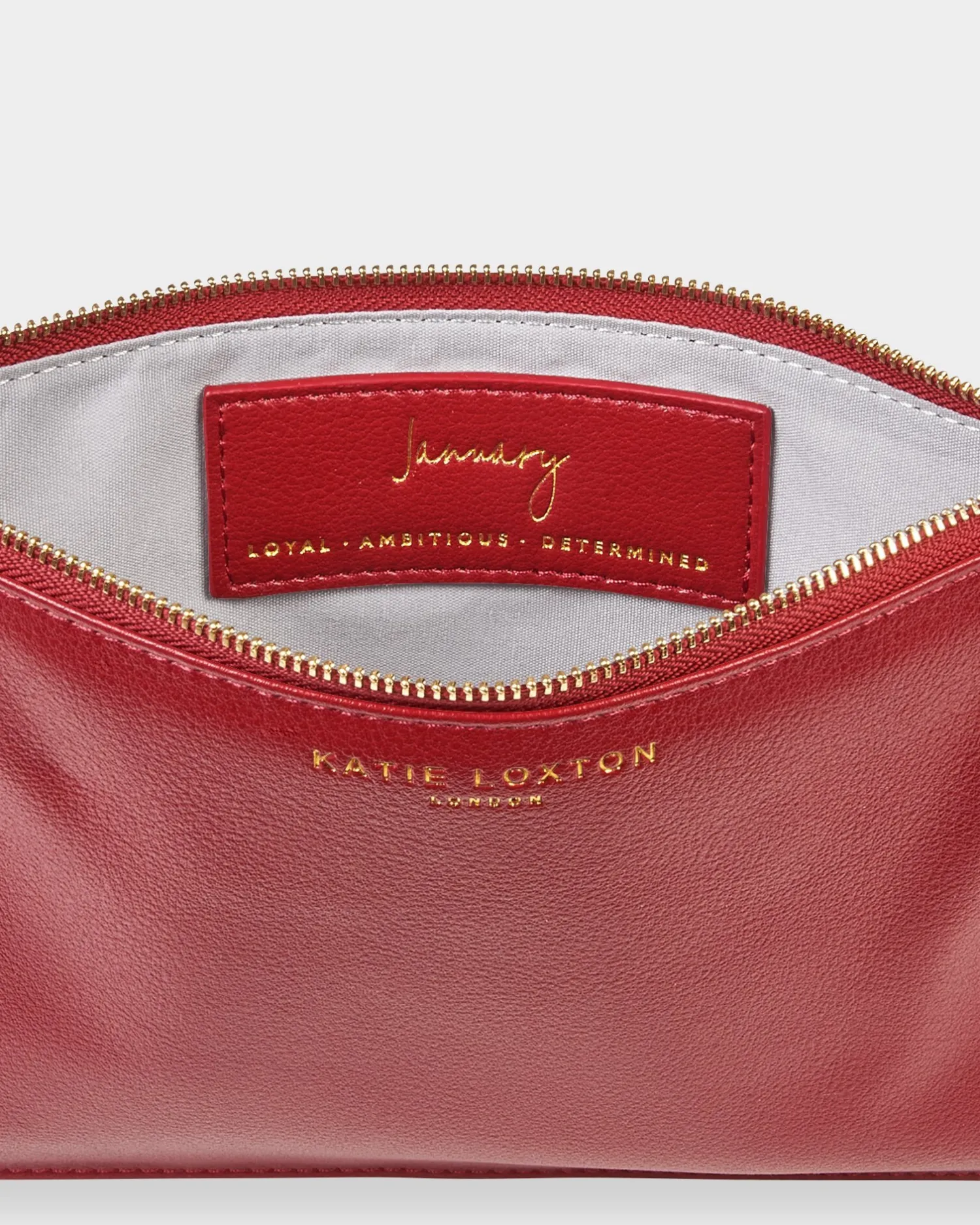 Katie Loxton Birthstone Perfect Pouch '' Garnet in Dark Red January New