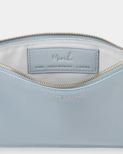 Katie Loxton Birthstone Perfect Pouch '' Aqua Crystal in Blue March Sale