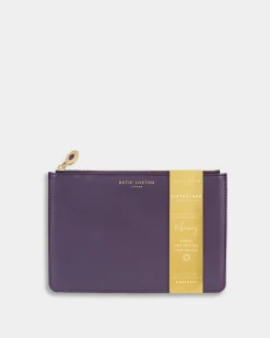 Katie Loxton Birthstone Perfect Pouch '' Amethyst in Purple February Clearance