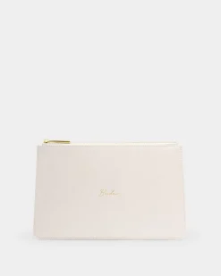Katie Loxton Bridal Sentiment Pouch 'Bride' in Pearlescent White Online