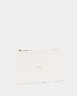 Katie Loxton Bridal Sentiment Pouch 'Bride' in Pearlescent White Online