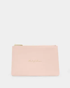 Katie Loxton Bridal Sentiment Pouch 'Maid Of Honour' in Light Pink Outlet