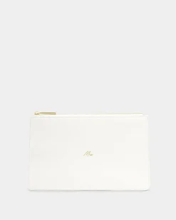 Katie Loxton Bridal Sentiment Pouch '' in White Mrs Clearance
