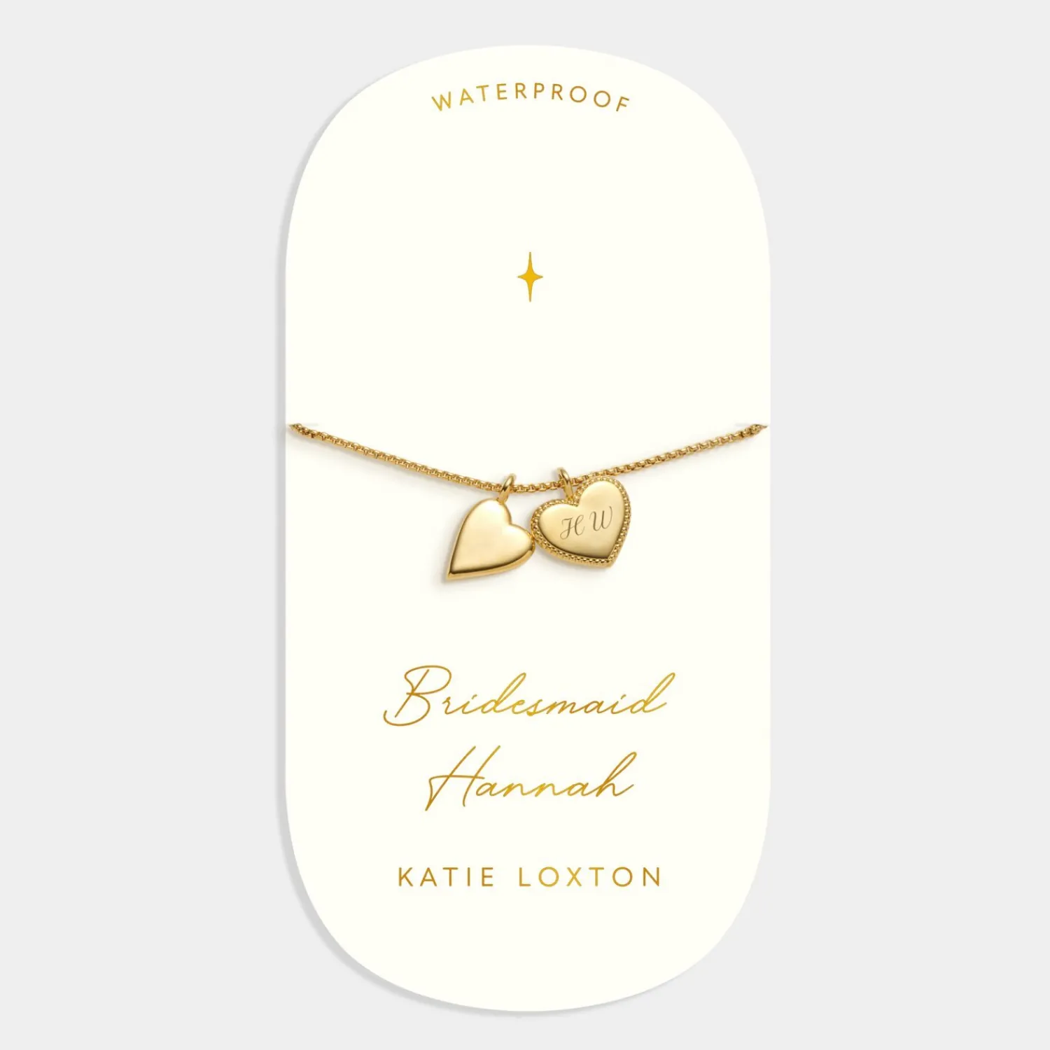 Katie Loxton ' Waterproof Gold Bridal Charm Bracelet Bridesmaid New
