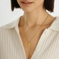 Katie Loxton Cancer' Waterproof Gold Zodiac Necklace 21st Jun 20th Jul Outlet