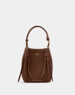 Katie Loxton Celina Mini Suedette Bucket Bag Darl Chocolate Clearance