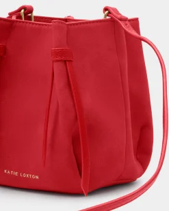 Katie Loxton Celina Mini Suedette Bucket Bag Red