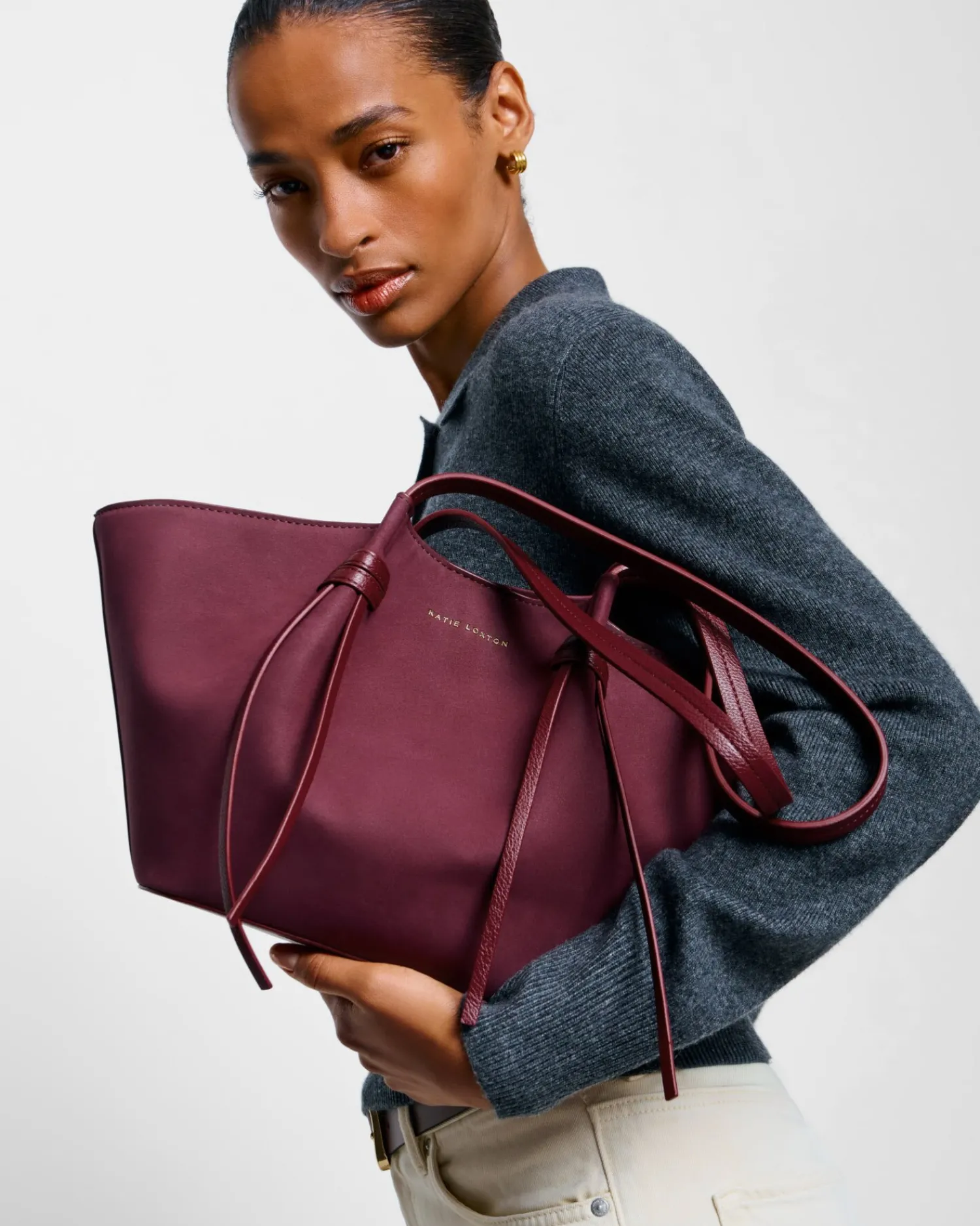 Katie Loxton Celina Small Suedette Tote Bag Cherry