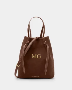 Katie Loxton Celina Suedette Bucket Bag Dark Chocolate