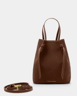 Katie Loxton Celina Suedette Bucket Bag Dark Chocolate