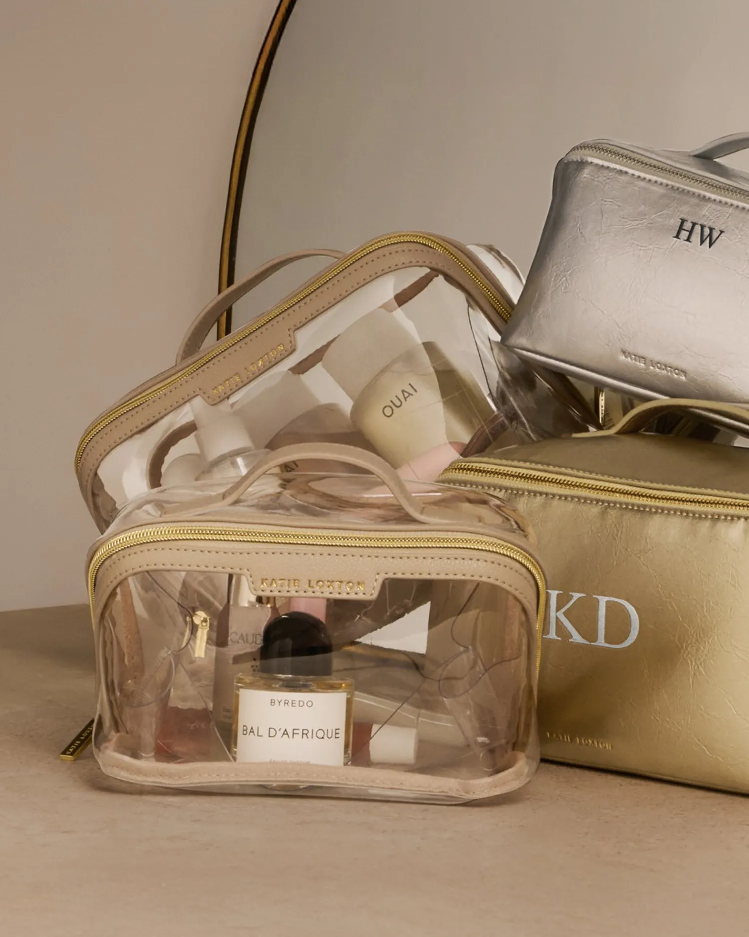 Katie Loxton Clear Large Makeup & Wash Bag Light Taupe Online