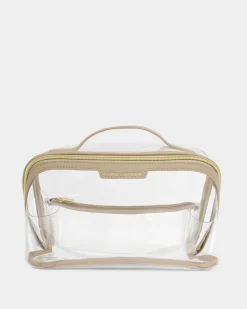 Katie Loxton Clear Large Makeup & Wash Bag Light Taupe Online