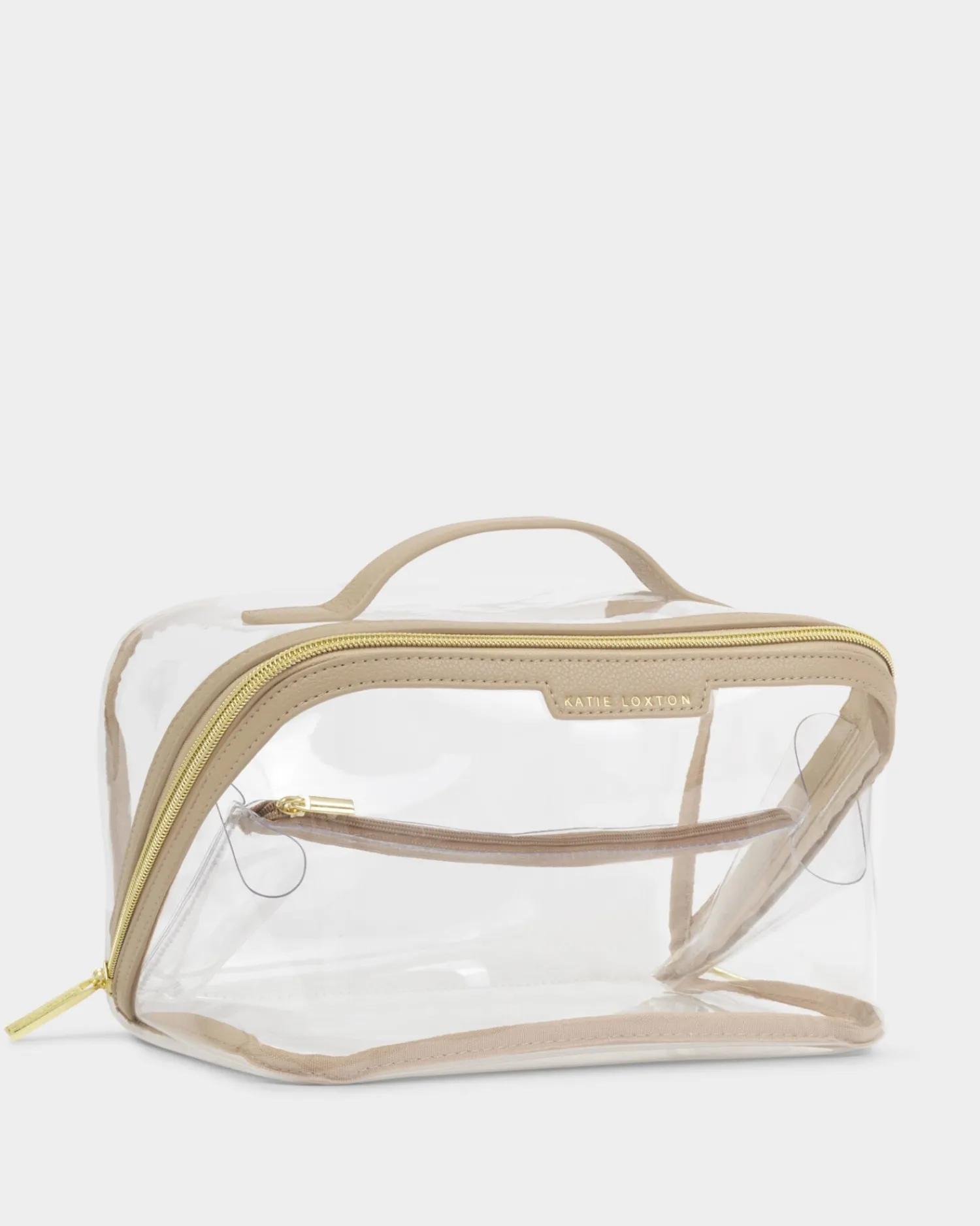 Katie Loxton Clear Large Makeup & Wash Bag Light Taupe Online