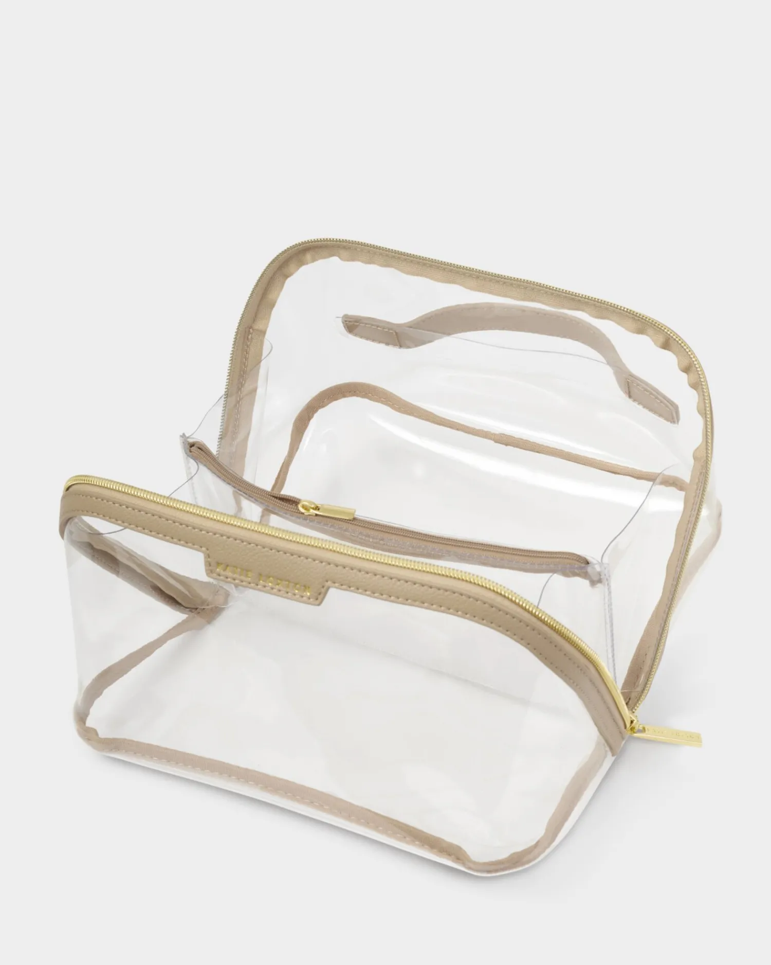 Katie Loxton Clear Large Makeup & Wash Bag Light Taupe Online