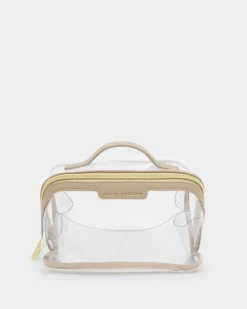Katie Loxton Clear Medium Makeup & Wash Bag Light Taupe Online