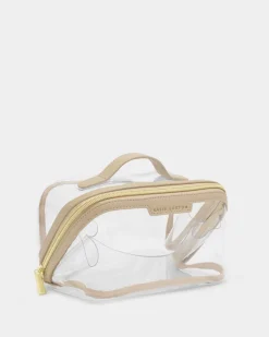 Katie Loxton Clear Medium Makeup & Wash Bag Light Taupe Online