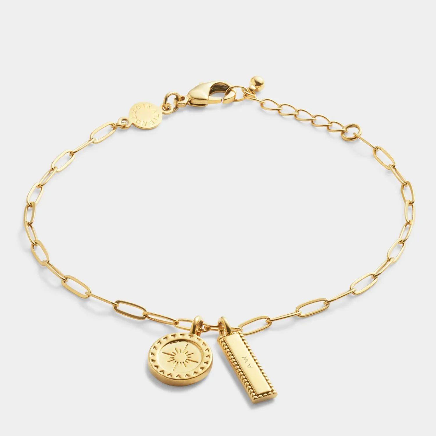 Katie Loxton ' Waterproof Gold Charm Bracelet Collect Adventures Online