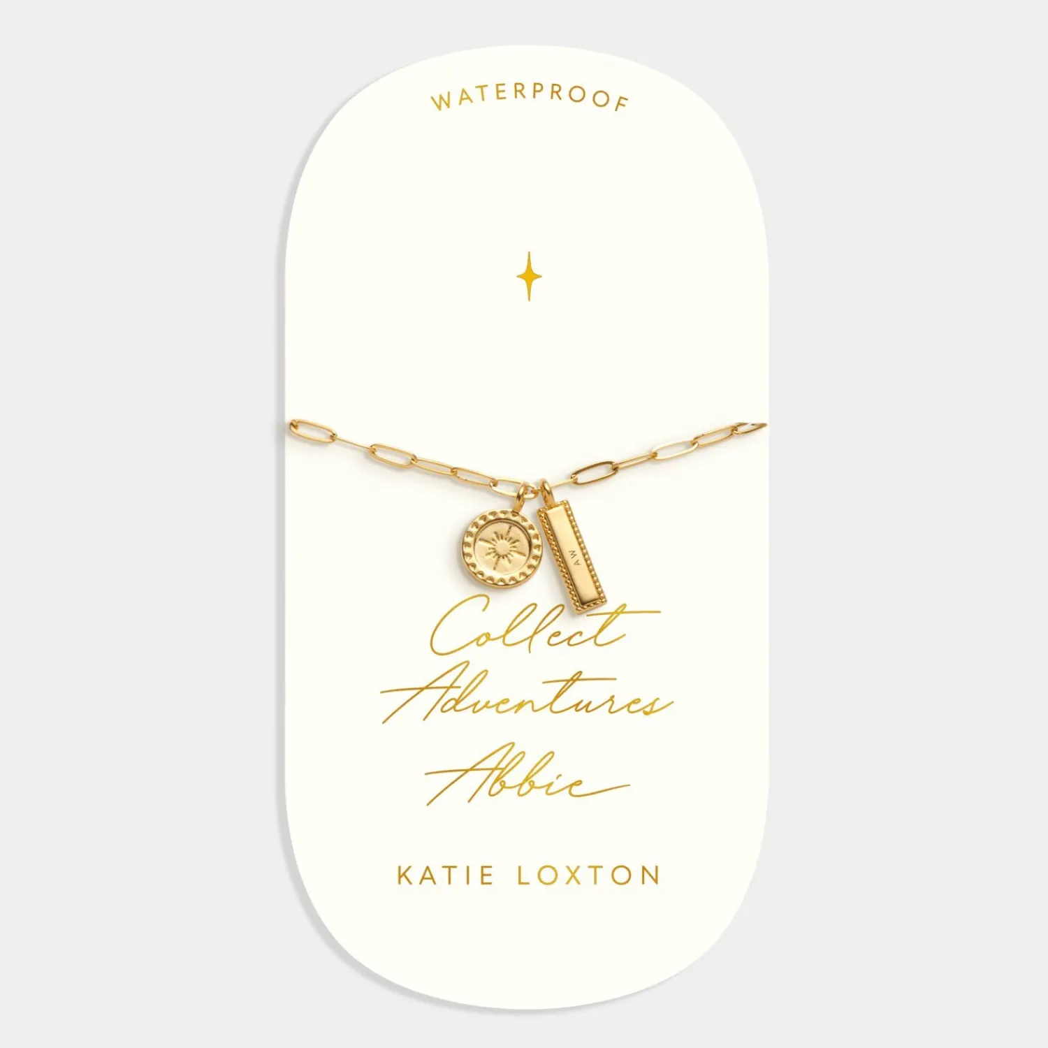 Katie Loxton ' Waterproof Gold Charm Bracelet Collect Adventures Online