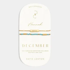 Katie Loxton ' Waterproof Gold Birthstone Bracelet December Online