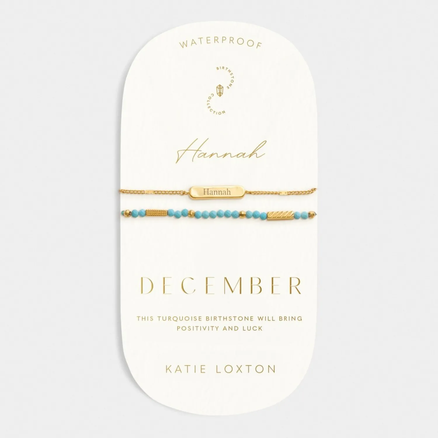 Katie Loxton ' Waterproof Gold Birthstone Bracelet December Online