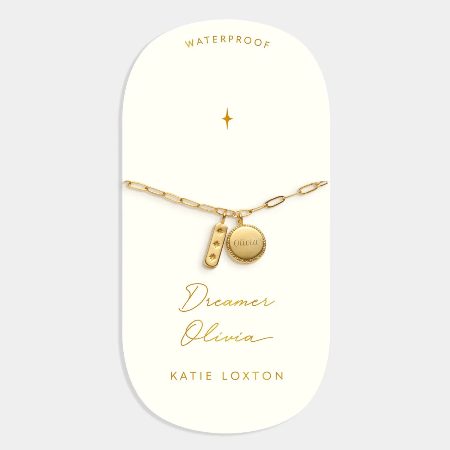 Katie Loxton ' Waterproof Gold Charm Bracelet Dreamer Discount