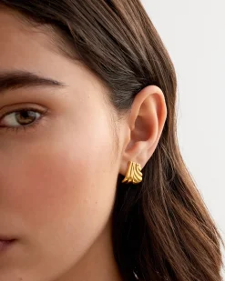 Katie Loxton Era Waterproof Gold Oversized Stud Earrings Clearance