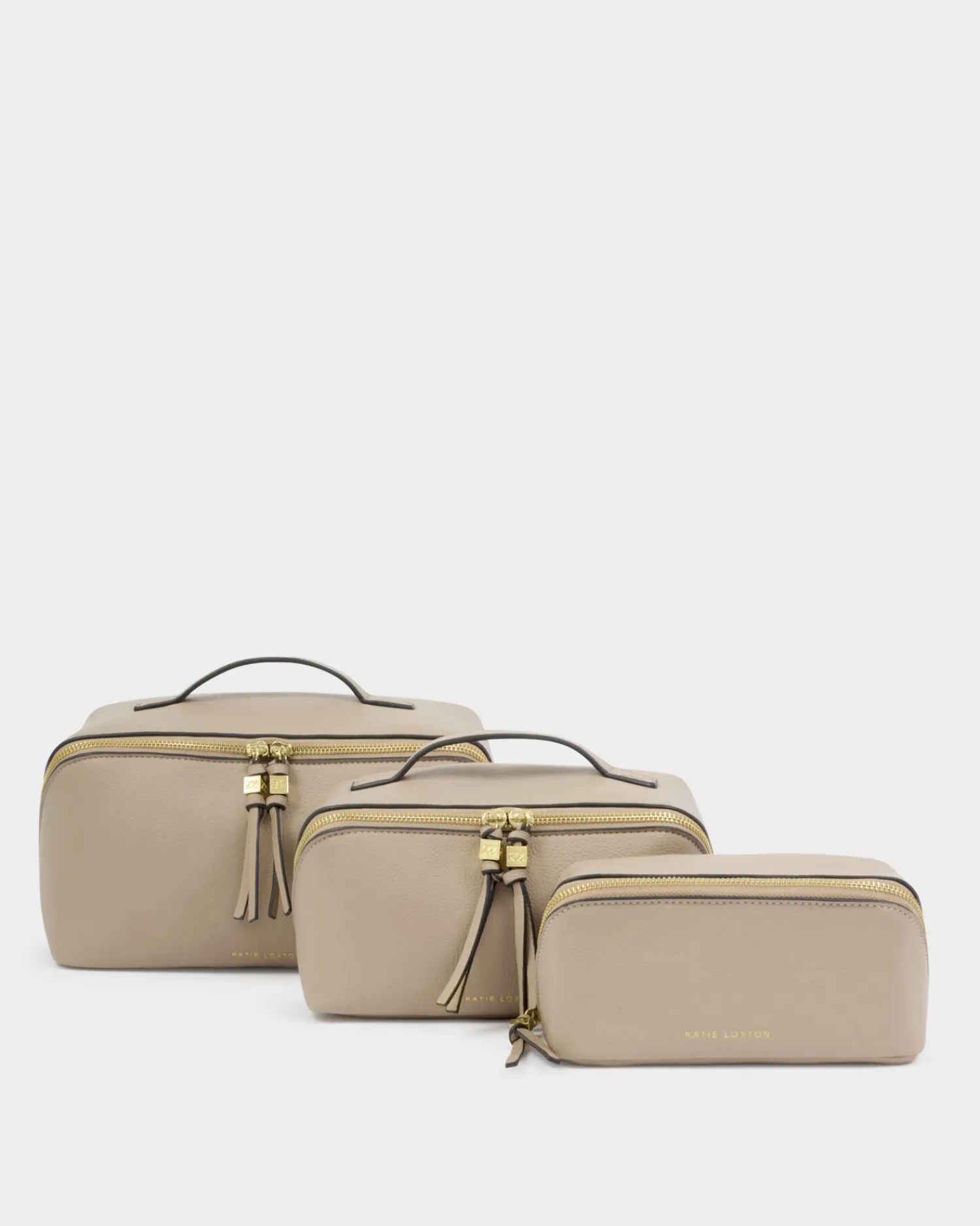 Katie Loxton Fold-Out Mirror Makeup Bag Light Taupe Sale