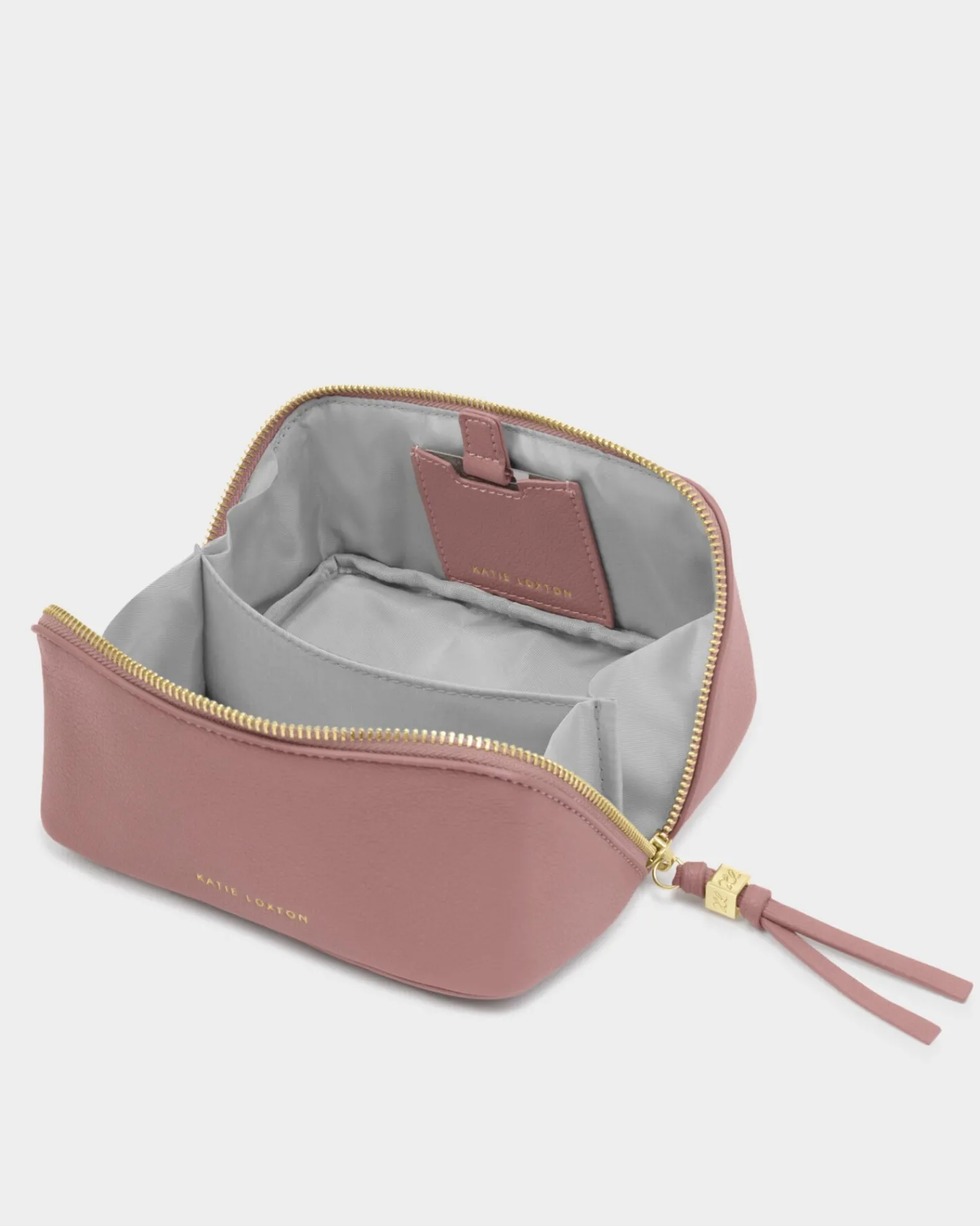 Katie Loxton Fold-Out Mirror Makeup Bag Deep Rose Hot