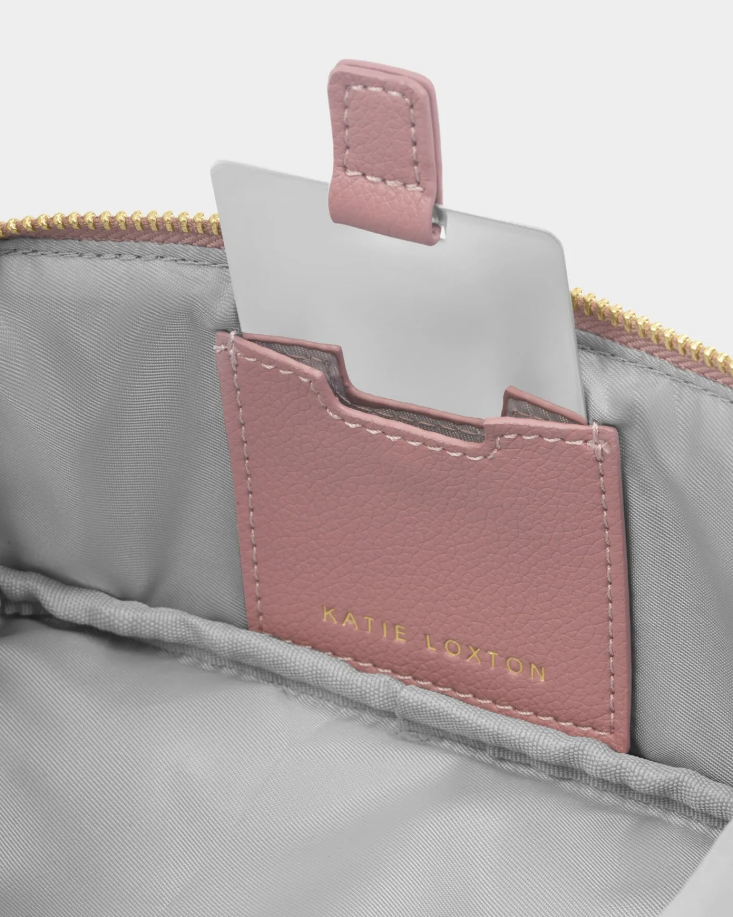 Katie Loxton Fold-Out Mirror Makeup Bag Deep Rose Hot